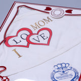 WHITE "I LOVE MOM" PRINTED HAT SWADDLE WRAP