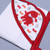 RED & WHITE "DINO" PRINTED HAT SWADDLE WRAP