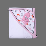 PINK & WHITE "DINO" PRINTED HAT SWADDLE WRAP