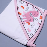 PINK & WHITE "DINO" PRINTED HAT SWADDLE WRAP