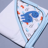BLUE & WHITE "DINO" PRINTED HAT SWADDLE WRAP