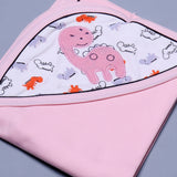 PINK "DINO" PRINTED HAT SWADDLE WRAP