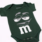 NEW GREEN M FACE PRINTED ROMPER