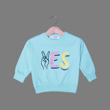 SEA GREEN YES PRINT TERRY FABRIC SWEATSHIRT