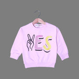 BABY PINK YES PRINT TERRY FABRIC SWEATSHIRT