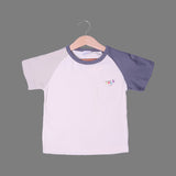 CREAM PLAIN WITH GREY SLEEVES HALF SLEEVES T-SHIRT