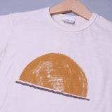 CREAM SUN PRINTED HALF SLEEVES T-SHIRT