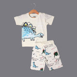 LIME YELLOW "DINO NEVER STOP EXPLORING" PRINTED BABA SUIT