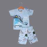SKY BLUE "DINO NEVER STOP EXPLORING" PRINTED BABA SUIT