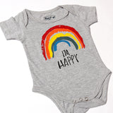 HAZEL GREY RAINBOW PRINTED ROMPER