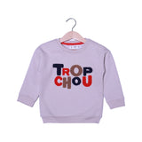 CREAM TROP CHOU EMBROIDERED FLEECE FABRIC SWEATSHIRT