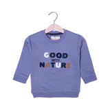 GREY GOOD WITH NATURE EMBROIDERED TERRY FABRIC SWEATSHIRT