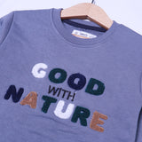 GREY GOOD WITH NATURE EMBROIDERED TERRY FABRIC SWEATSHIRT