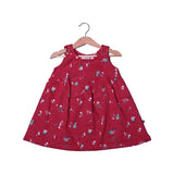 WATERMELON RED TREES PRINT FROCK FOR GIRLS