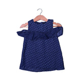 DENIM BLUE POLKA DOT FROCK FOR GIRLS