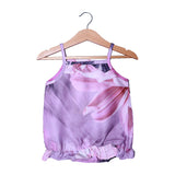 DARK PURPLE BIG FLOWER PRINTED COTTON FABRIC ROMPER