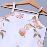 WHITE WITH ORANGE FLOWERS PRINTED COTTON FABRIC ROMPER