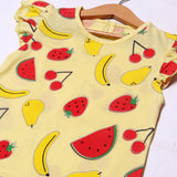 YELLOW FRUITS PRINTED T-SHIRT TOP FOR GIRLS