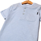SKY BLUE BUTTONS WITH POCKET HALF SLEEVES T-SHIRT FOR BOYS