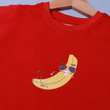 RED BANANA PRINTED HALF SLEEVES T-SHIRT FOR SUMMERS