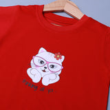 RED THINKING AT YOU PRINTED HALF SLEEVES T-SHIRT FOR SUMMERS