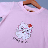 PINK THINKING TO YOU PRINTED HALF SLEEVES T-SHIRT FOR SUMMERS