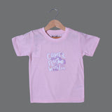 PINK COME & FLY WITH ME PRINTED HALF SLEEVES T-SHIRT FOR SUMMERS