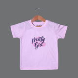 PINK PRETTY GIRL PRINTED HALF SLEEVES T-SHIRT FOR SUMMERS