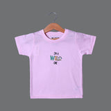 PINK I'M WILD ONE PRINTED HALF SLEEVES T-SHIRT FOR SUMMERS