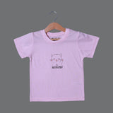 PINK IT'S WEEKEND CAT PRINTED HALF SLEEVES T-SHIRT FOR SUMMERS