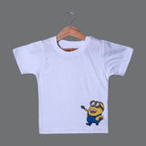 WHITE MINIONS PRINTED HALF SLEEVES T-SHIRT FOR SUMMERS