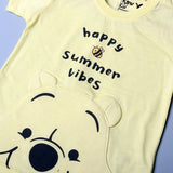 YELLOW WITH BLACK SHORTS "HAPPY SUMMER VIBES" PRINTED BABA SUIT