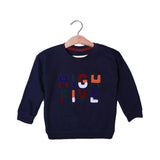 NAVY BLUE "HIGH FIVE" EMBROIDERED TERRY FABRIC SWEATSHIRT