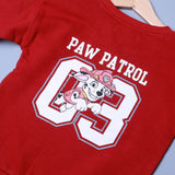 RED "PAW PATROL" PRINTED TERRY FABRIC SWEATSHIRT