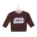 BROWN "STAR WARS" EMBROIDERED  FLEECE FABRIC SWEATSHIRT