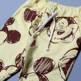 YELLOW MICKEY MOUSE PRINT TERRY FABRIC WINTERS SUIT