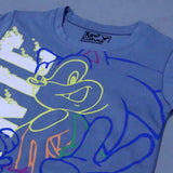 BLUE SONIC PRINT HALF SLEEVES T-SHIRT FOR BOYS