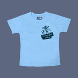 SKY BLUE "SUMMER VIBE" PRINT HALF SLEEVES T-SHIRT FOR BOYS