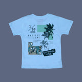 SKY BLUE "SUMMER VIBE" PRINT HALF SLEEVES T-SHIRT FOR BOYS