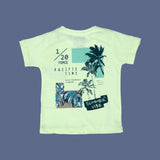 YELLOW "SUMMER VIBE" PRINT HALF SLEEVES T-SHIRT FOR BOYS