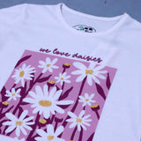 WHITE "WE LOVE DAISIES" T-SHIRT TOP FOR GIRLS