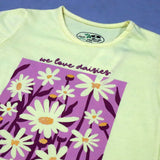 YELLOW "WE LOVE DAISIES" T-SHIRT TOP FOR GIRLS