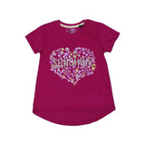 BLUSH PINK HEART SUN SHINE PRINT T-SHIRT TOP FOR GIRLS