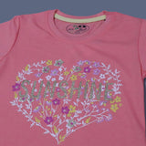 PEACH HEART SUN SHINE PRINT T-SHIRT TOP FOR GIRLS