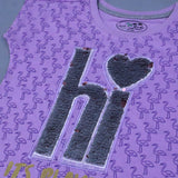 PURPLE "HI IT'S PLAYTIME" T-SHIRT TOP FOR GIRLS