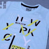 SKY BLUE "NEW YORK CITY" PRINT HALF SLEEVES T-SHIRT FOR BOYS