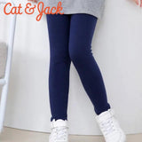 NAVY BLUE PLAIN FLEECE WARM LEGGING TROUSER FOR GIRLS