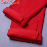 RED PLAIN FLEECE WARM LEGGING TROUSER FOR GIRLS