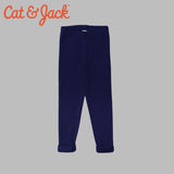 NAVY BLUE PLAIN FLEECE WARM LEGGING TROUSER FOR GIRLS