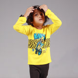 YELLOW BMX BIKE PRINTED FULL SLEEVES T-SHIRT